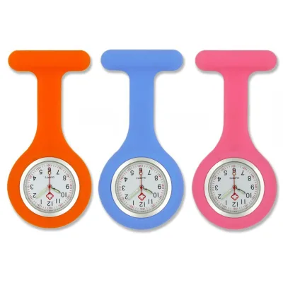 Wholesale New Model for 2024 Portable Waterproof Doctor Pocket Watch with Clip Brooch Breast Watch Silicone Nurse Watch