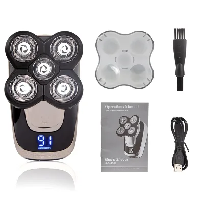 5 in 1 Face Hair Remover USB Groomer Waterproof Rotary Razor Beard Nose Hair Trimmer Electric Shaver for Men