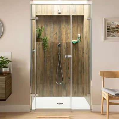 Waterproof & Leak-proof Frameless Tempered Glass Pivot Save Space Shower Screen or Door or Enclosure or Room or Cabin