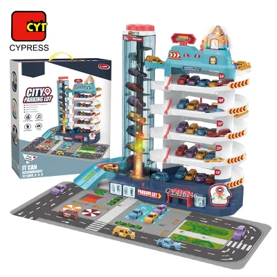 Light Music Car Build Track Toy Large Parking Lot