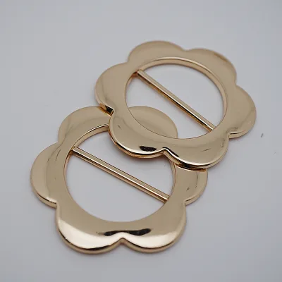 Adjustable Women's Shoe Buckle Floral Decoration Designer Metal Pin Buckle Zinc Alloy Coated Resin for Shoes Belts Bags
