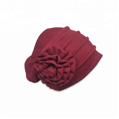 Wholesale Women Lady Luxury 3d Flower Ruffle Lotus Style Chemo Turban Hair Accessories Cancet Hats