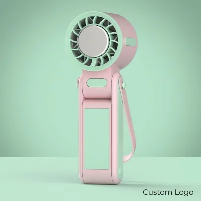 Pink Green Foldable Handheld Fan 5 Speed Mini Turbo Cooling Portable Pocket Air Jet Rechargeable Travel Gift Blower