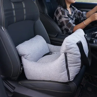 Custom Logo Waterproof Dog Booster Seat for Car with Storage Pockets Safety Leash Pet Car Seat Puppy Travel Carrier Bed