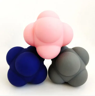 Hexagonal Silicone Fitness Ball for Speed Agility Reflex Coordination Training for Agility Training Equipment Reaction Ball