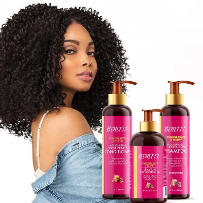 Professional Private Label Hair Care Treatment Sulfate Free Honey Defining Organic Repair Curly Hair Shampoo and Conditioner Set
