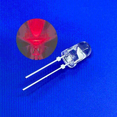 5mm Red LED Diode 620-625nm 12000mcd 2.0-2.2V 200mW Round Head with Stopper Sheer Lens for Transportation & Traffic Sign Systems