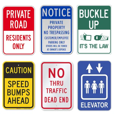 12 Inch Reflective Digital Printed Traffic Safety Alert Visual Warning Sign Board