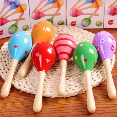 Wooden Sand Hammer Orff Percussion Instrument 6-Piece Set for Children's Kindergarten Baby Music Toy Early Education Teaching