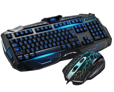 Gaming Keyboard and Mouse Set Wireless Mouse Pad Leather Wired Keyboard Mekanik TKA Mobile Gaming Keyboard 300 .taka