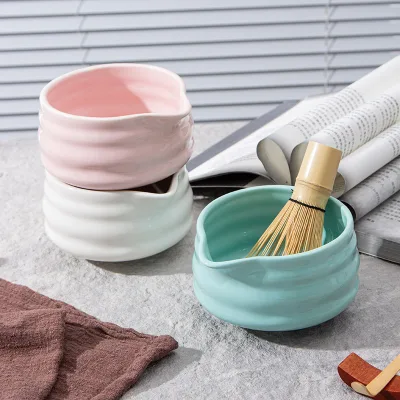 Matcha Equipments for Matcha Ceremony Set Custom Color Ceramic Matcha Bowl With Spout