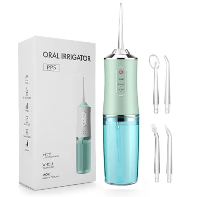 Portable Cordless Black Travel Toothbrush Set with Electric Oral Irradiator Home Dental Care Water Flosser