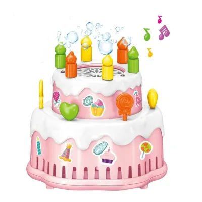 Outdoor Toys 13 Hole Cake Bubble Machine Gun Automatic Bubble Soap Blower Bubble Toys with Lights Music for Kids