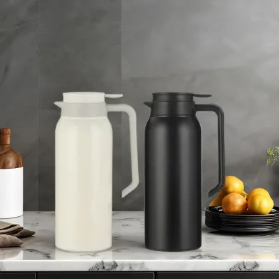 Portable 1.5L Stainless Steel Coffee Pot Large Capacity Vacuum Flask Tea Kettle with Lid for Travel