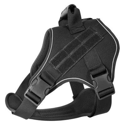 MOOGROU Service Dog Harness 10 Patches Leash Reflective No-Pull for 2 Soft Padded Handles Comfortable for Dogs
