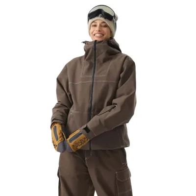 Women's Brown Insulated Snow Jacket