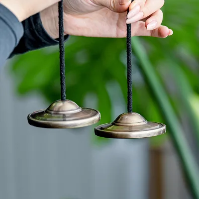 Jinfang Handmade Tibetan Bronze Bell Religious Style Antique Design Nepal Metal Casting Technique Hand Hammered Yoga Meditation