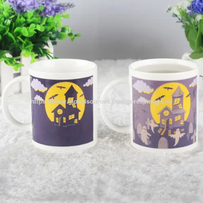 Wholesale factory price Halloween mug ceramic color changing mug with printing logo