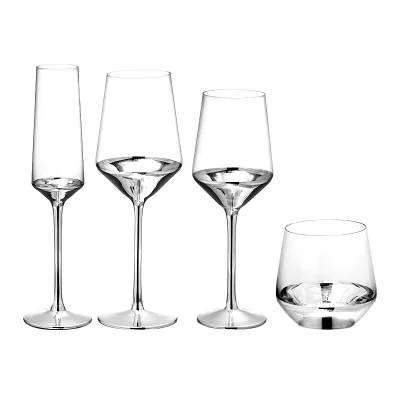 Elegant Creative Modern Design Sliver Electroplated Wedding Decor Wine Glass for Party Events