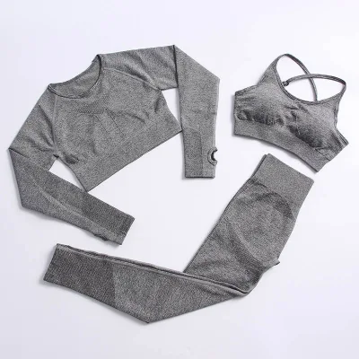 GC Conjunto Deportivo Mujer Fitness Breathable 3 Piece Workout Set Women Deportivos Para Mujeres Del Gym Ladies Gym Wear