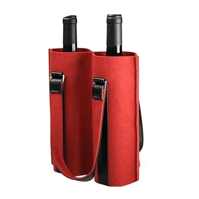Felt Bottle Wine Carrier Tote Bag Hot Sale Customizable Felt Tote Folding Wine Bag for 1/2/4/6 Bottles for Shopping Use