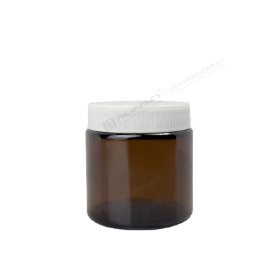 100ml 4oz amber straight sided jar assembled with pure ptfe lined cap