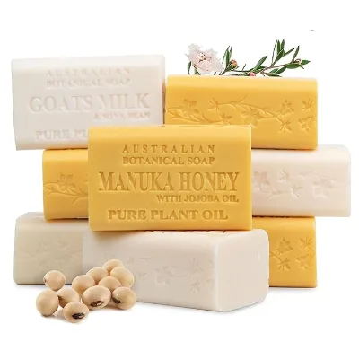 Goats Milk Soap and Manuka Honey 6.6 OZ, Triple Milled Bars Made with a Natural Soap Base and Enriched with Organic Shea Butter