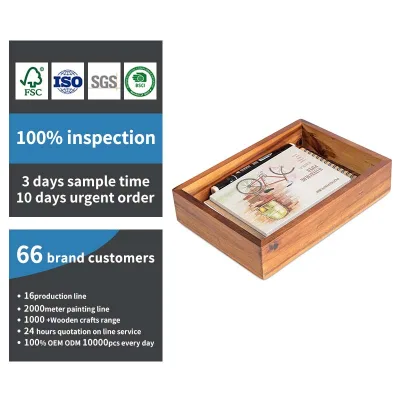 Wooden Desktop Storage Box, Bill Storage Box, Stationery Folder Desk Envelope Accessories Storage Box, Decorative Box