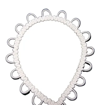 Elastic Button Loops by the Yard for Wedding Dress Bridal Buttons Loop Polyester + Rubber 1cm Size for