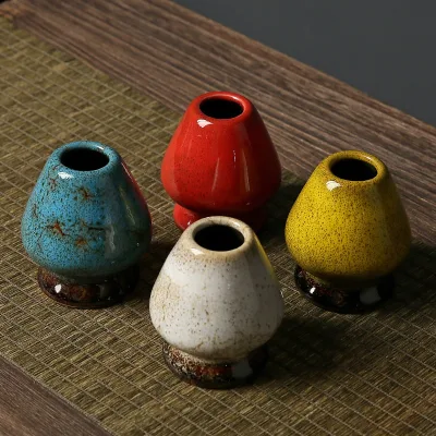 Tea Whisk Stand Ceramic Matcha-Whisking Tool Japanese-Style Tea Ceremony Baking Tea-Wear Hundred-Stick Tea Whisk Set