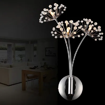 Nordic Light Wall Art Fixtures Art Decorative Iron Crystal Vintage Hotel Bedroom Bedside Cheap Modern Wall Lamps