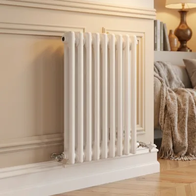 White Vertical 2 Column Radiator Classic Style Carbon Steel for Home Water Heating System