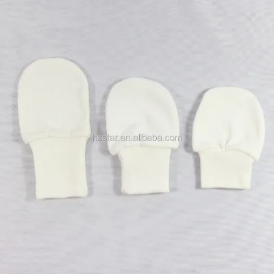 HZS-18021 Eco-friendly Breathable Bamboo Cotton Infant Toddler No Scratch Teether Glove 0-6 Months Baby Newborn Mittens