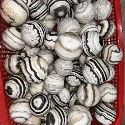 Kindfull Hot Selling Chocolate Calcite Spheres Healing Crystal Stones Stripe Calcite Balls for Meditation