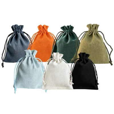 Custom Logo Cotton Drawstring Pouch Reusable Eco Friendly Cotton Bag Wholesale for Gift Jewelry Packaging