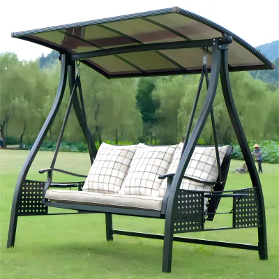 GLOBAL TENT Durable Aluminum Two Seat Swing Chair Pergola Waterproof Fireproof UV Proof Modern Design Outdoor Kids Relaxation