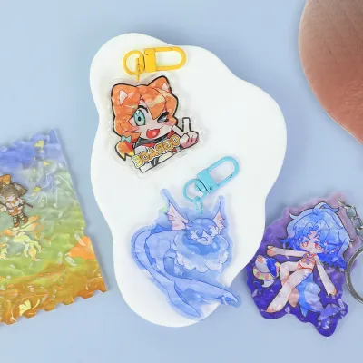 Wholesale High Quality Acrylic UV Printing Anime Gradient Color Water Ripple Creative Graduation Season Gift Pendant Keychain