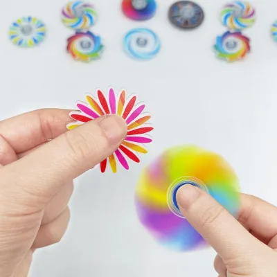 Novelty Funny Relief Stress Fidget Spinner Toys Mini Finger Colorful Hand Spinner Fidget Dazzling Fingertip Toy