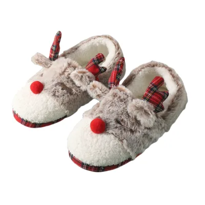 Factory Manufacturing Shoes slippers Women's Winter Plush Handmade Home slippers with Heel Shoes Non-slip Shoes Christmas Gifts