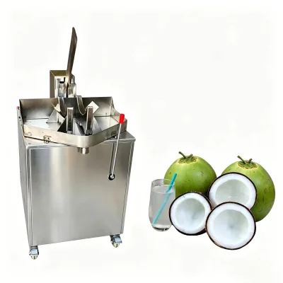 Green Coconut Half Cutting Opener Machine with Stainless Steel Blades and Multi-Blade Compatibility for Sale