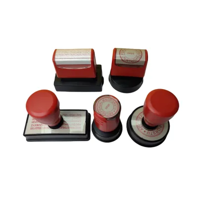 Factory Wholesale S-Model Square Rectangle Round Handle Stamp Flash Pre Inked Rubber Stamp