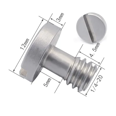 1/4 Inch Camera Screw With Handle Screw Gimbal Tripod Quick Release Plate Camera Accessories Stainless Steel Round Head DIN