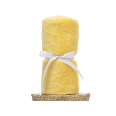 Unisex Baby Plush Fleece Crib Blanket Solid Knitted Baby Blanket