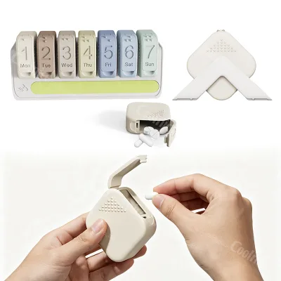 Wholesale Silicone Pill Box 7 Day with Enhanced Waterproof Seal Large Compartments Hold Big Vitamins & Supplements