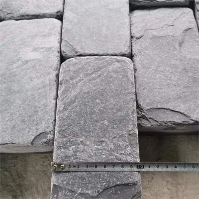 Tumbled Natural Slate Cobblestone Paver Brick for Outdoor