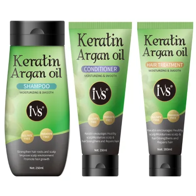 IVS Bulk Private Label Chocolate Straightening Keratin Collagen Shampoo, Conditioner and Hair Treatment