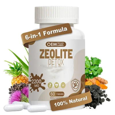 OEM Zeolite Supplement 2200mg 6-in-1 Zeolite Capsules for Health Support