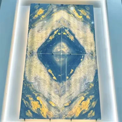 Wholesale Natural Bright Blue Crystal Stone Marble Slabs Natural Stone Light Veining Marble Slabs for Making Table Wall Panel