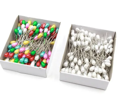 144pcs 2 Inch Teardrop Shape Sewing Pins, Pearl Head Straight Corsage Pins with High Quality