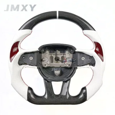 Custom Racing Car Steering Wheel for 2014-2019 Dodge Challenger Charger SRT Made with Real Carbon Fiber